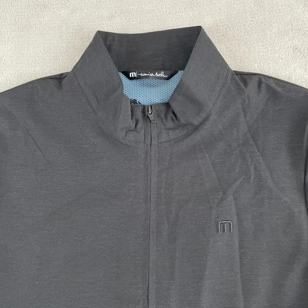 Travis Matthew Golf Jacket‎ Men Medium Black Full Zip Windbreaker Mesh Lined